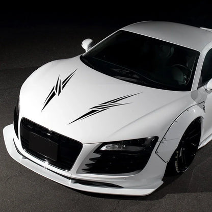 For Audi Hyundai Fiat Tesla Nissan 2PCS Hood Sticker Racing