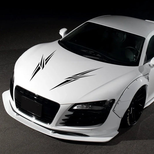 For Audi Hyundai Fiat Tesla Nissan 2PCS Hood Sticker Racing