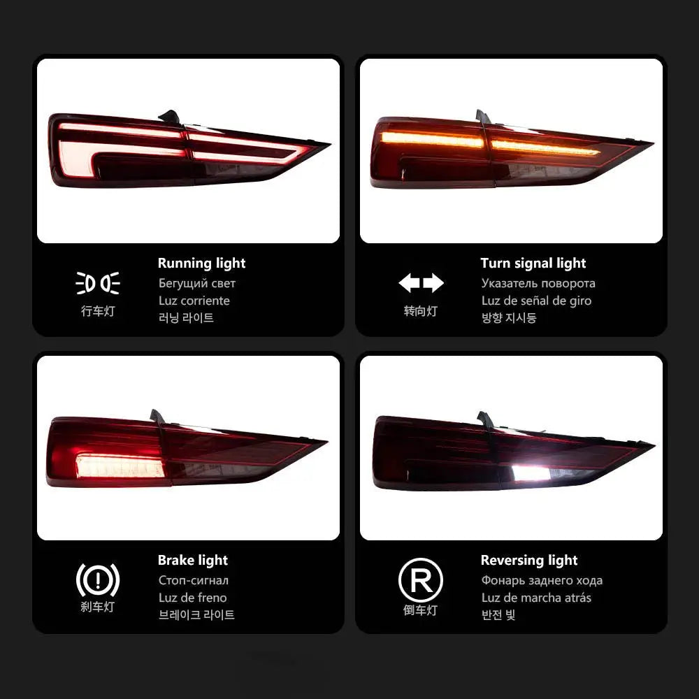 For Audi A3 S3 LED Taillights 2013-2019 Dynamic Signal Taillight