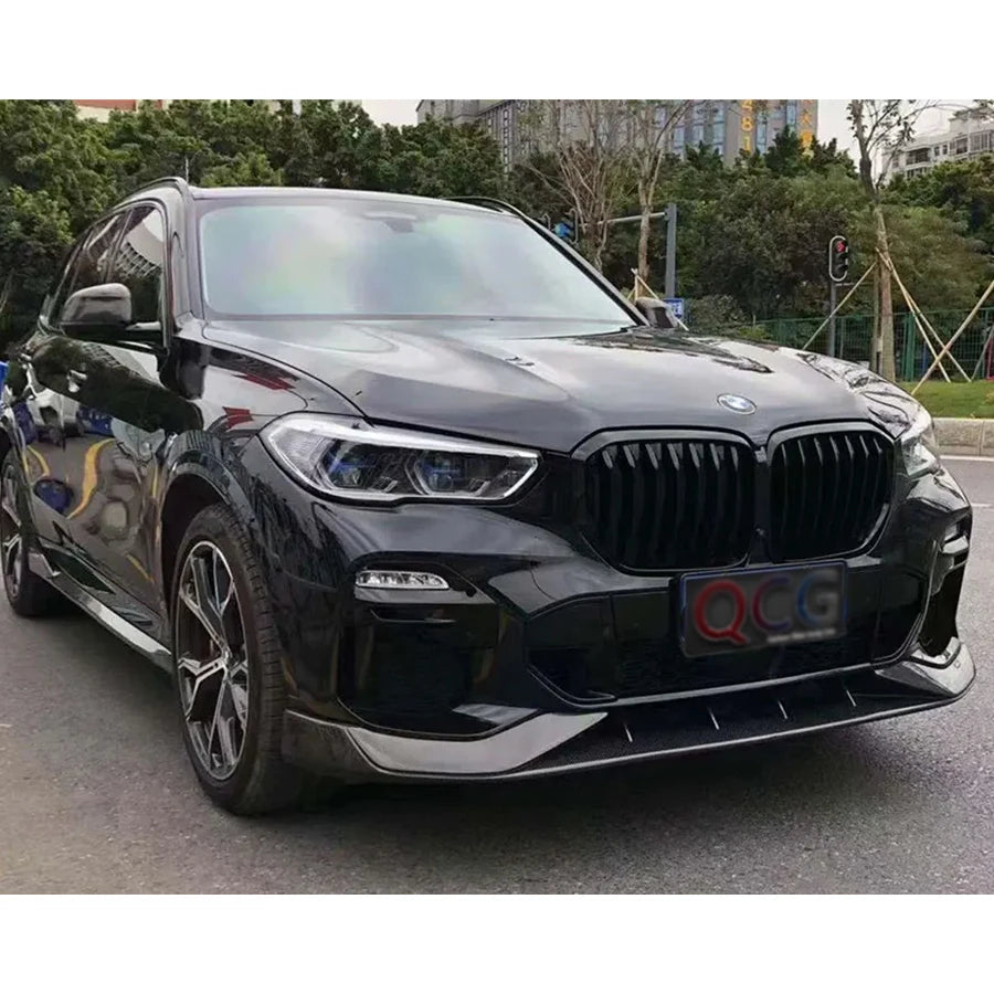 For BMW X5 G05 2019-2023 Carbon Fiber Front Bumper Lip Diffuser