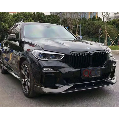 For BMW X5 G05 2019-2023 Carbon Fiber Front Bumper Lip Diffuser