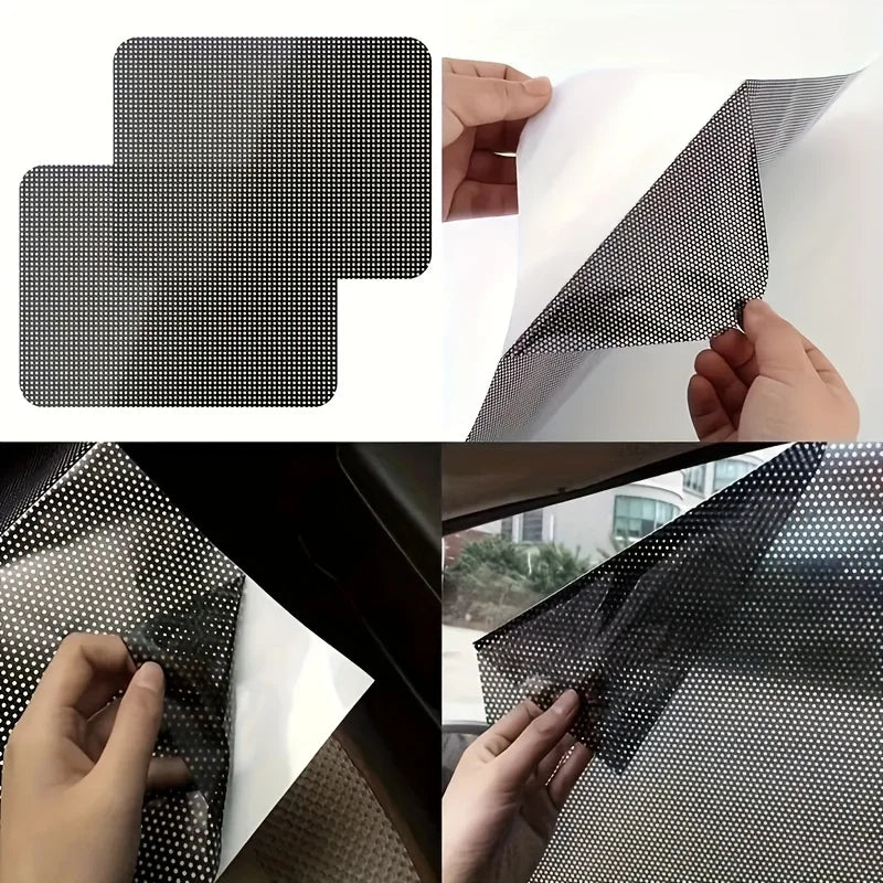 4PCS Sunshade Sticker Black Mesh Electrostatic Side Window Sun
