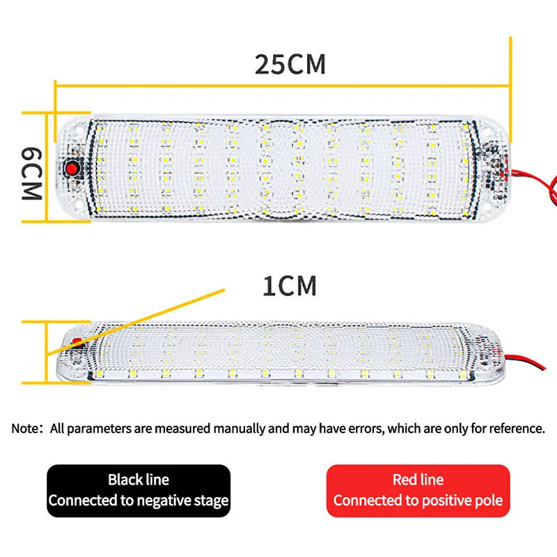 2PCS 72LED 12v-80v Interior Dome Roof Ceiling Reading Lighting