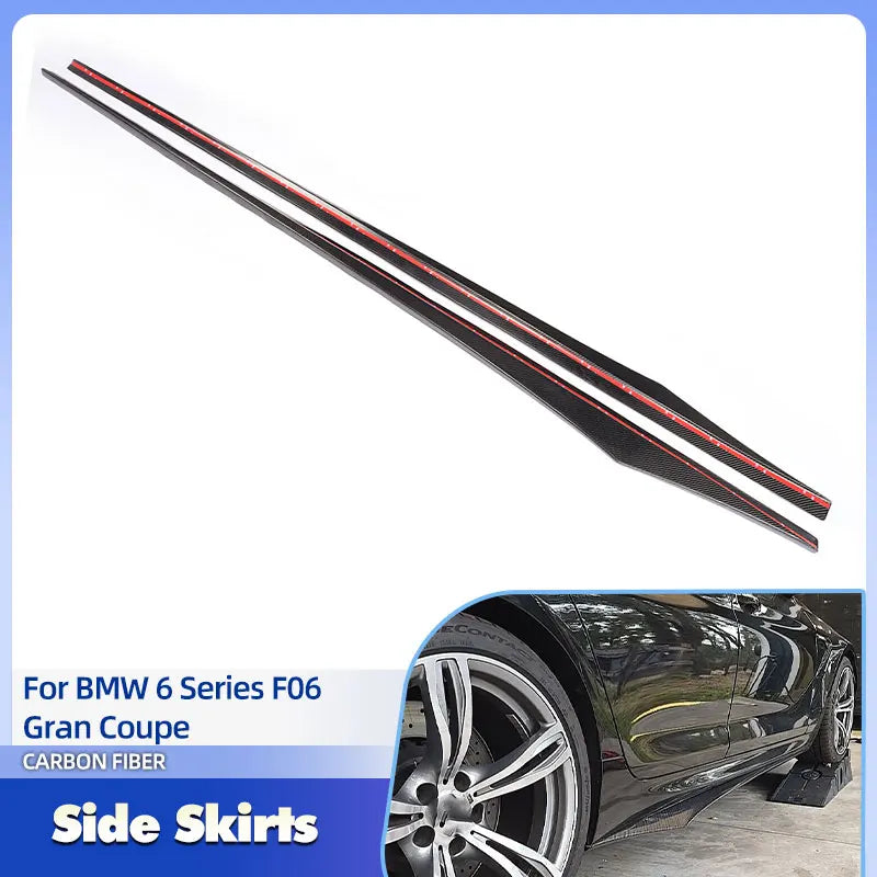 For BMW 6 Series F06 Gran Side Skirts Extensions Carbon Fiber
