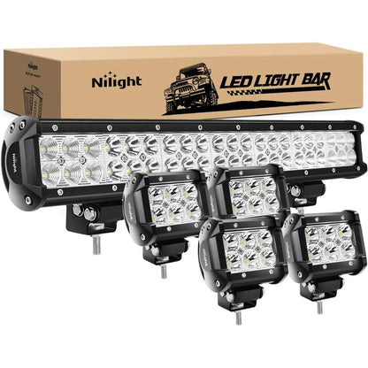 For Jeep Wrangler Boat Nilight ZH003 20inch 126W Spot Flood