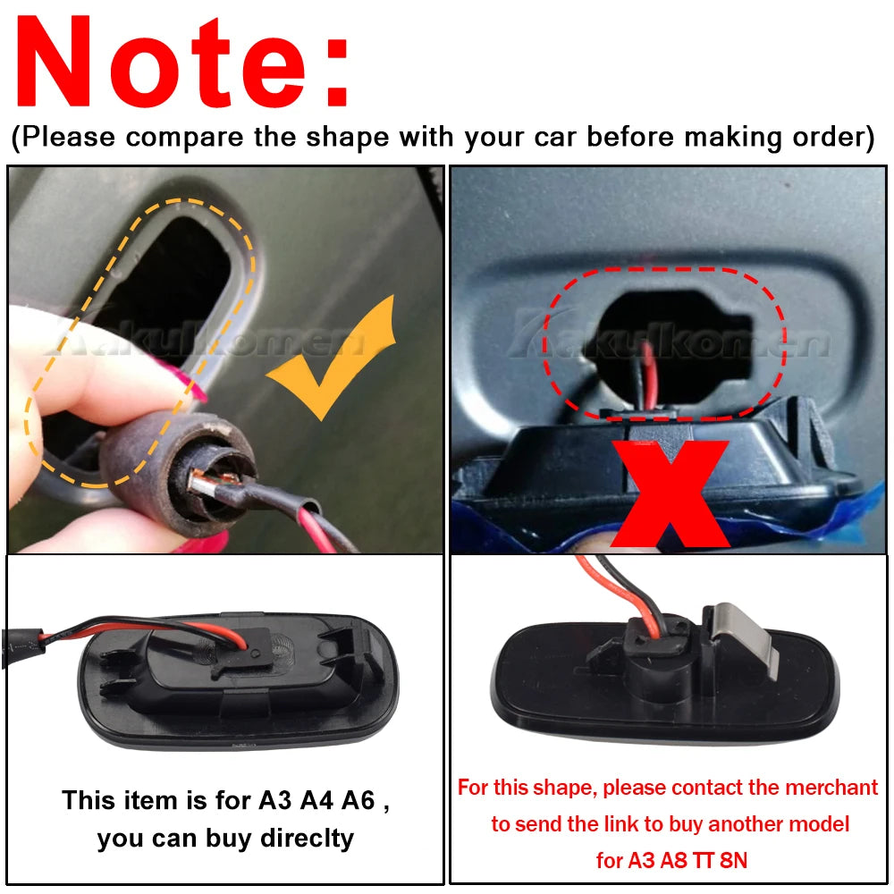 For Audi A3 S3 8P A4 Side Marker Dynamic Turn Signal Fender