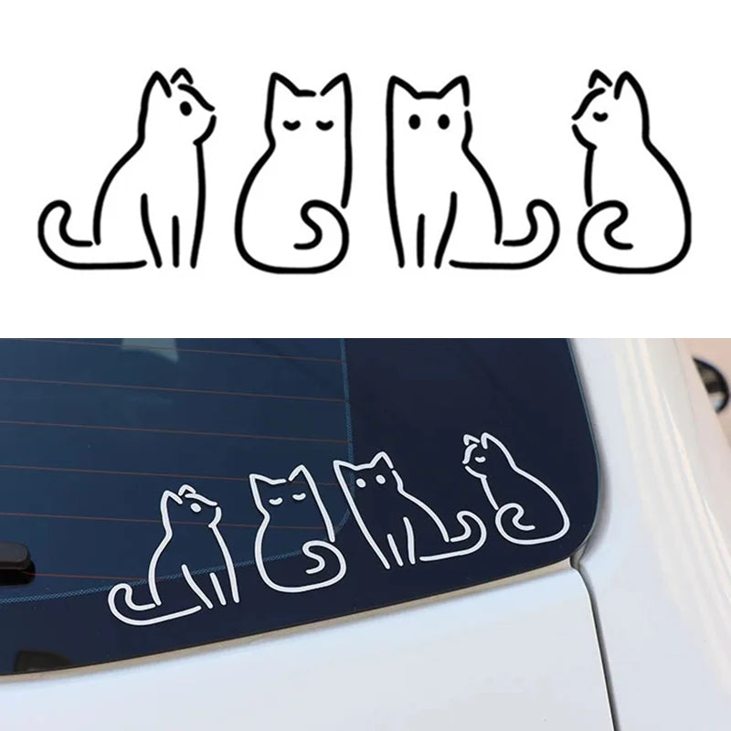 Cute Cat Sticker Vinyl Decal Window Bumper Motorcycle Fridge