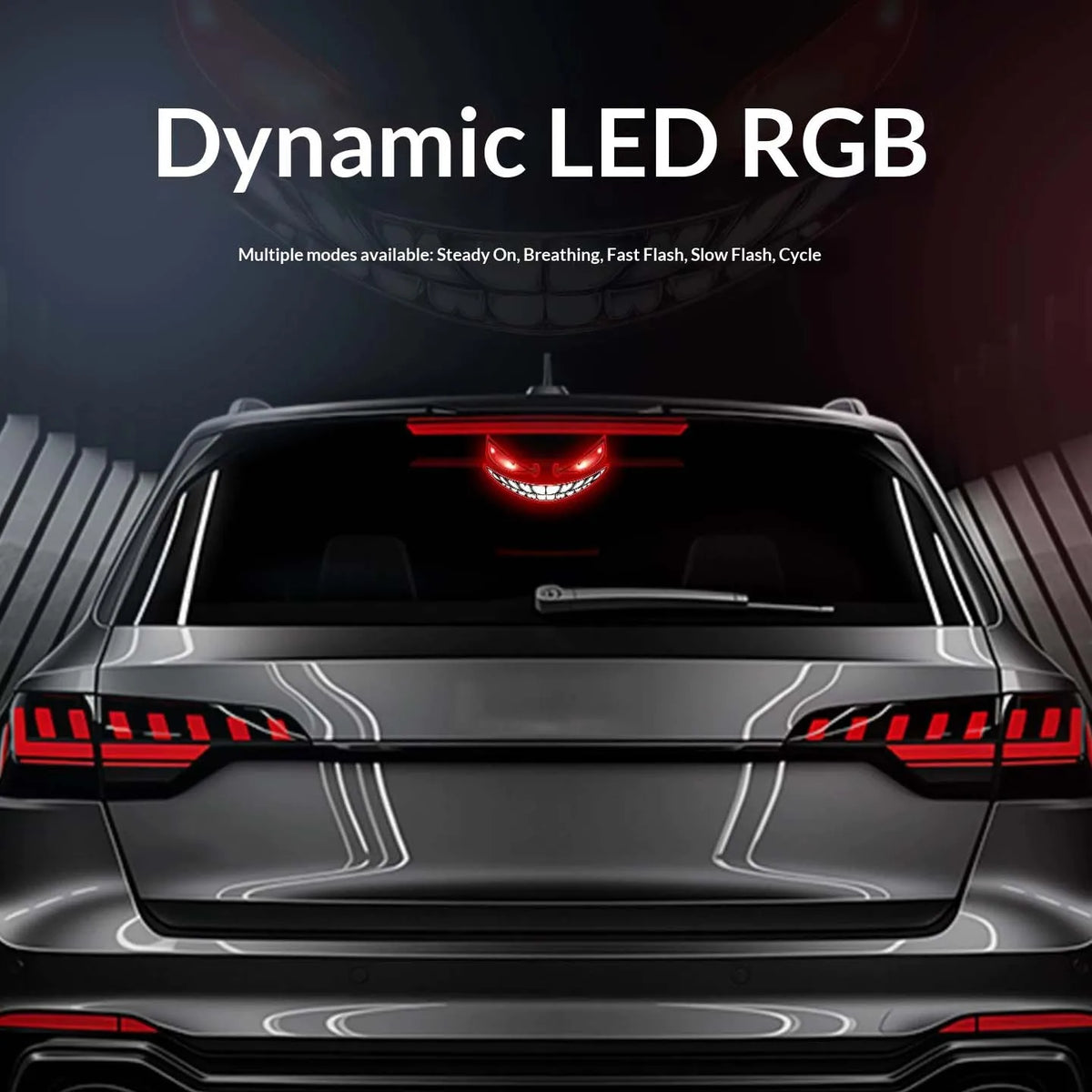 Devil Eyes Windshield Warning Flashing Signal Solar Rear