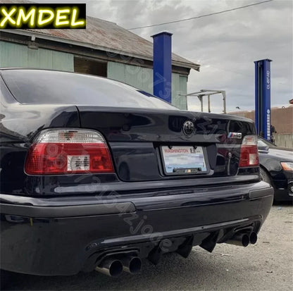 For BMW E39 Diffuser Gloss Black Fake Carbon Fiber Rear M5