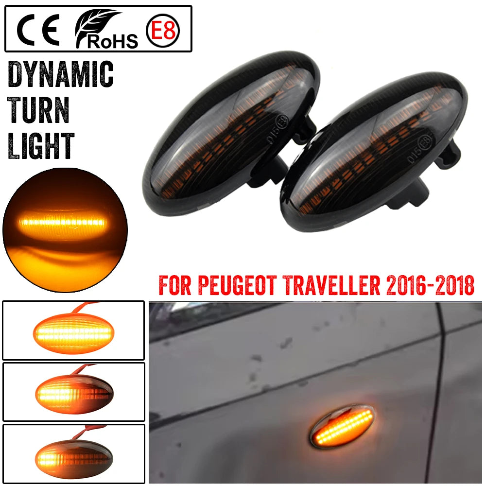 For Peugeot Citroen C1 C2 C3 Dynamic Fender Turn Signal C5 C6