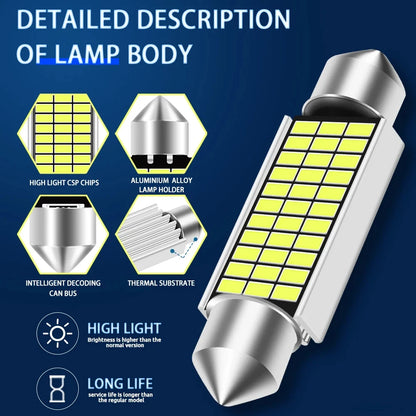 20X White Interior Reading Dome Bulb Super Bright 31MM