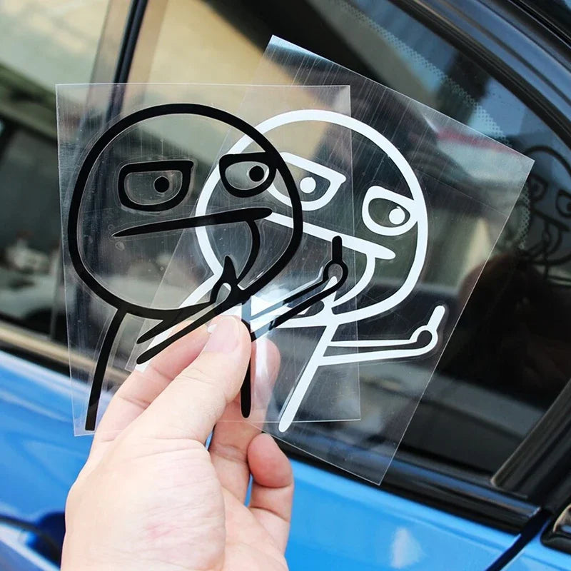 10.5x12cm Creative Funny Stickers Middle Finger Windshield Door