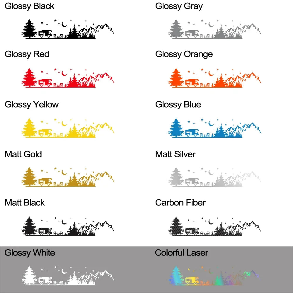 For Camper Camping Forest Landscape Mountain Sticker Van SUV