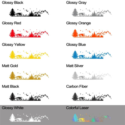 For Camper Camping Forest Landscape Mountain Sticker Van SUV