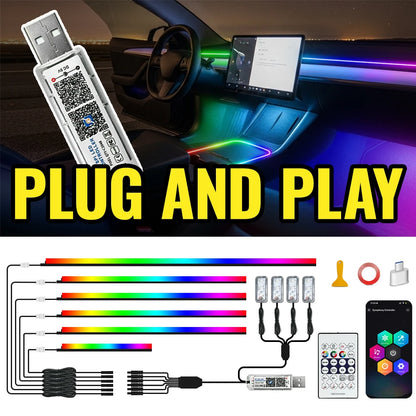 Acrylic APP Controlled Interior Multicolor Waterproof El Wire Kit