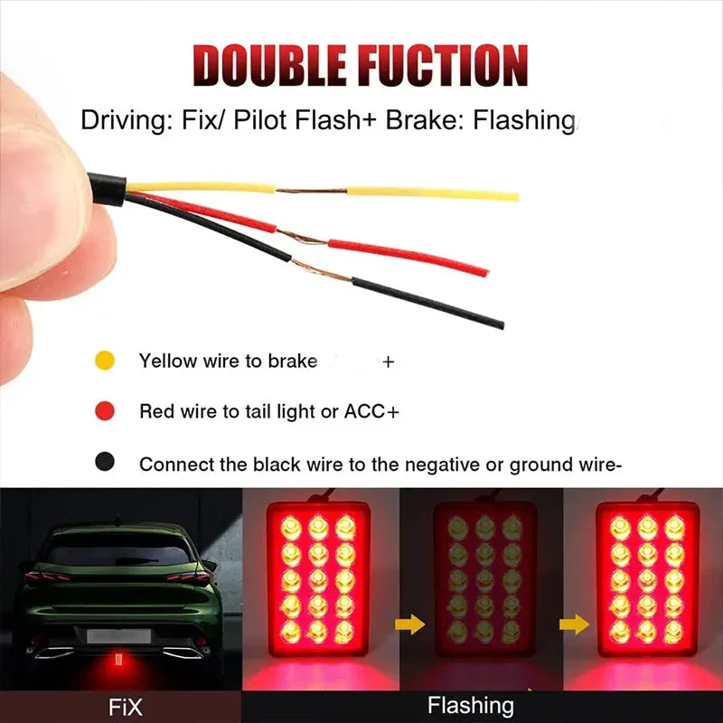 F1 Brake Pilot Taillights 12V 15LED Rear Tail Flash