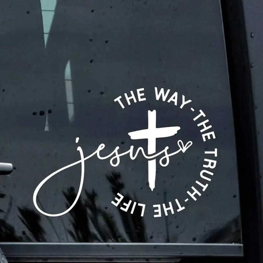 one-piece Way Jesus Christian Sticker Cross Pattern Road Truth