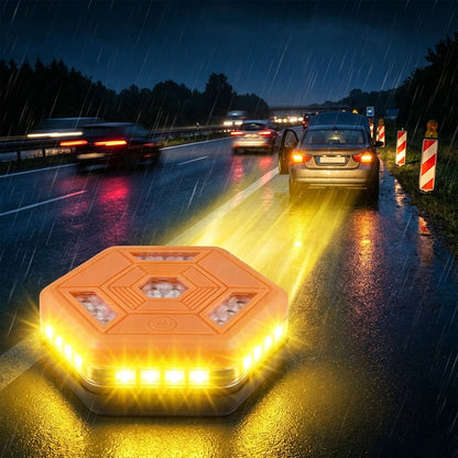 Orange Magnetic Road Flare Warning IP67 Waterproof Safety Signal