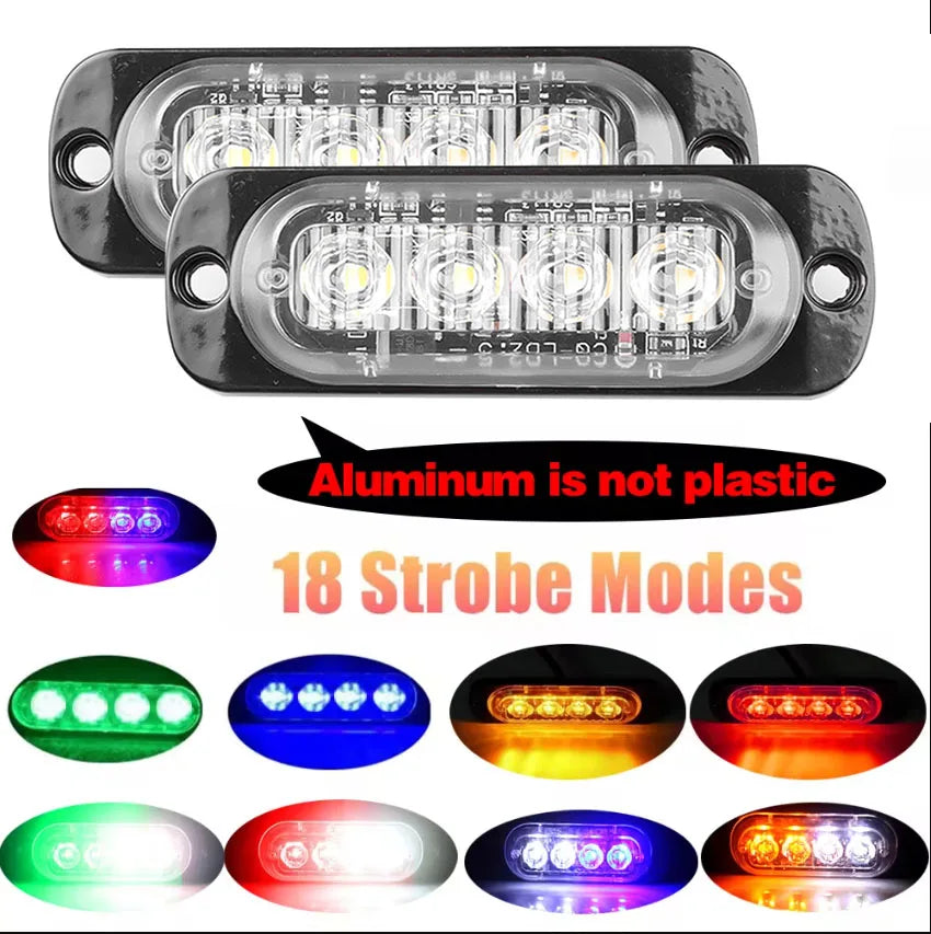 Signal Strobe Side Warning Grille Flashing Lightbar Beacon Amber