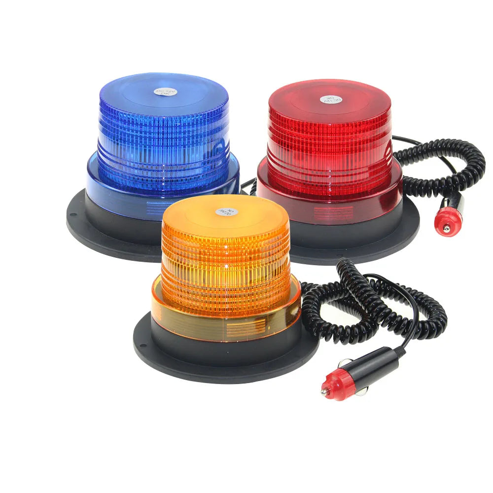 Blue Amber 12V 24V Magnetic Mounted Strobe Flashing Emergency