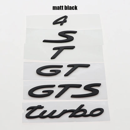 1PC 3D ABS Gts Gt Turbo S T Letter