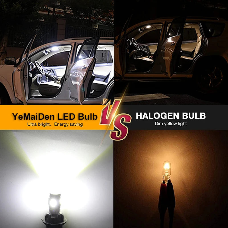 T10 W5W Bulbs Canbus Error 12V 6500K White Wedge