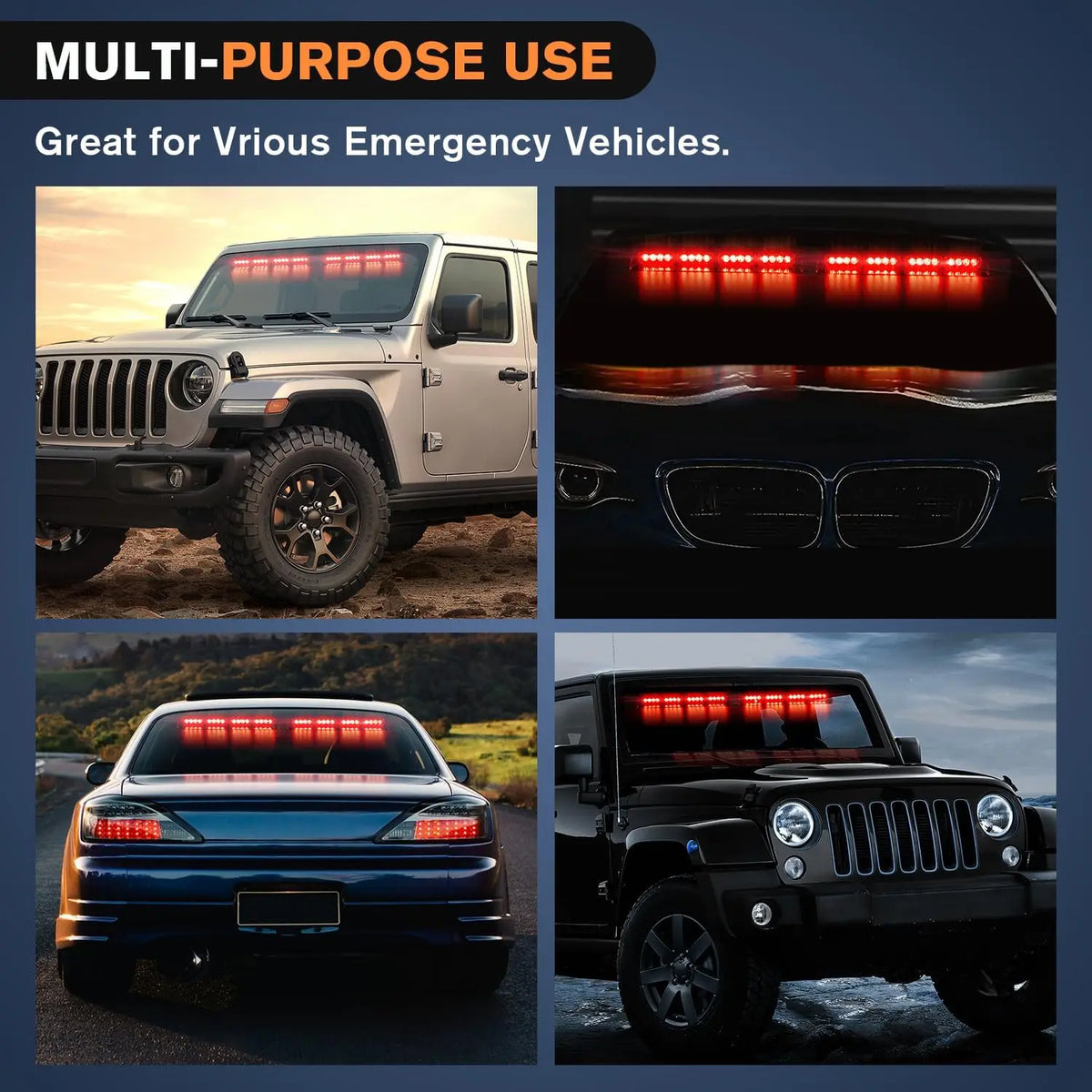 Nilight 32LED Emergency Dash Strobe Controller Suction Cups