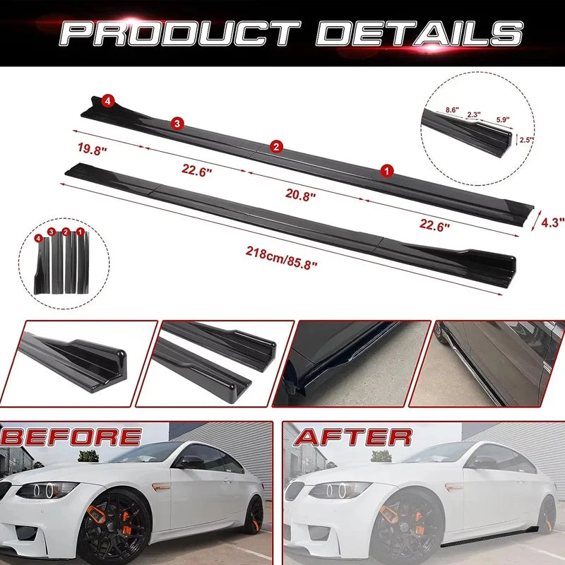 For BMW X4 G02 Racing Sport Side Skirts 2.0 2.2m 86.6 ABS