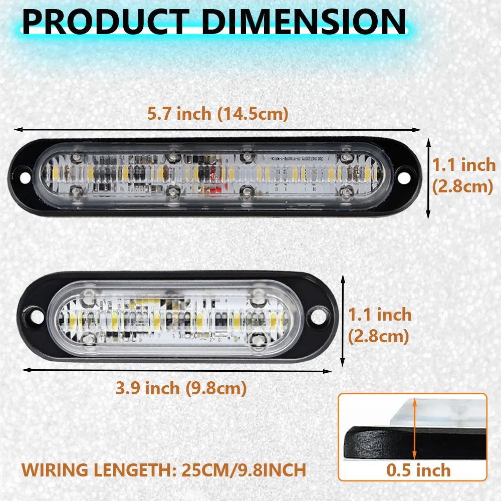 For Offroad 4X4 ATV Moto Boat Drl Bumper Backup Signal Taillight