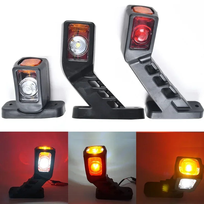 For Trailer 2PCS 3faces White Red Yellow 12 24V Side Marker