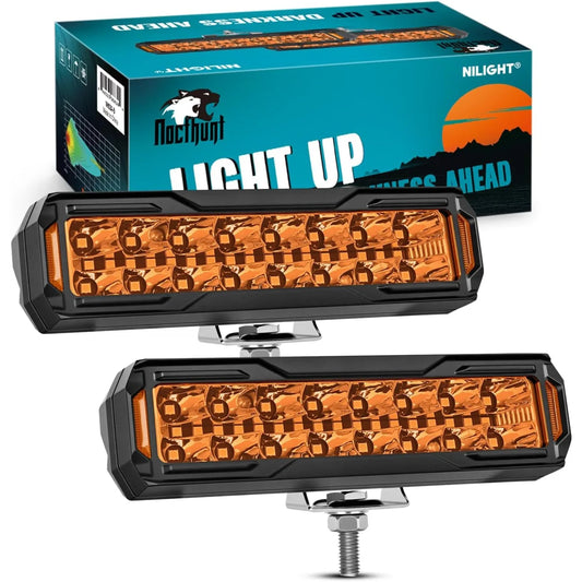 Nilight Inch Bar 2PCS 50W Amber Off Road Driving