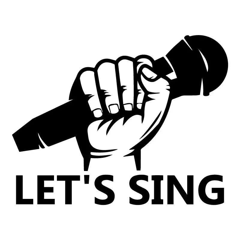 Let S Sing Microphone Karaoke Musical Window Bumper Sticker