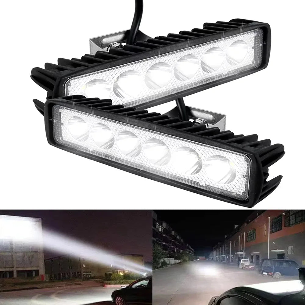 For Offroad 6LED Work Bar Bright Driving Spotlight Fog SUV ATV
