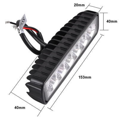 12V 18W 6LED Bright Waterproof Work Spotlight Offroad SUV
