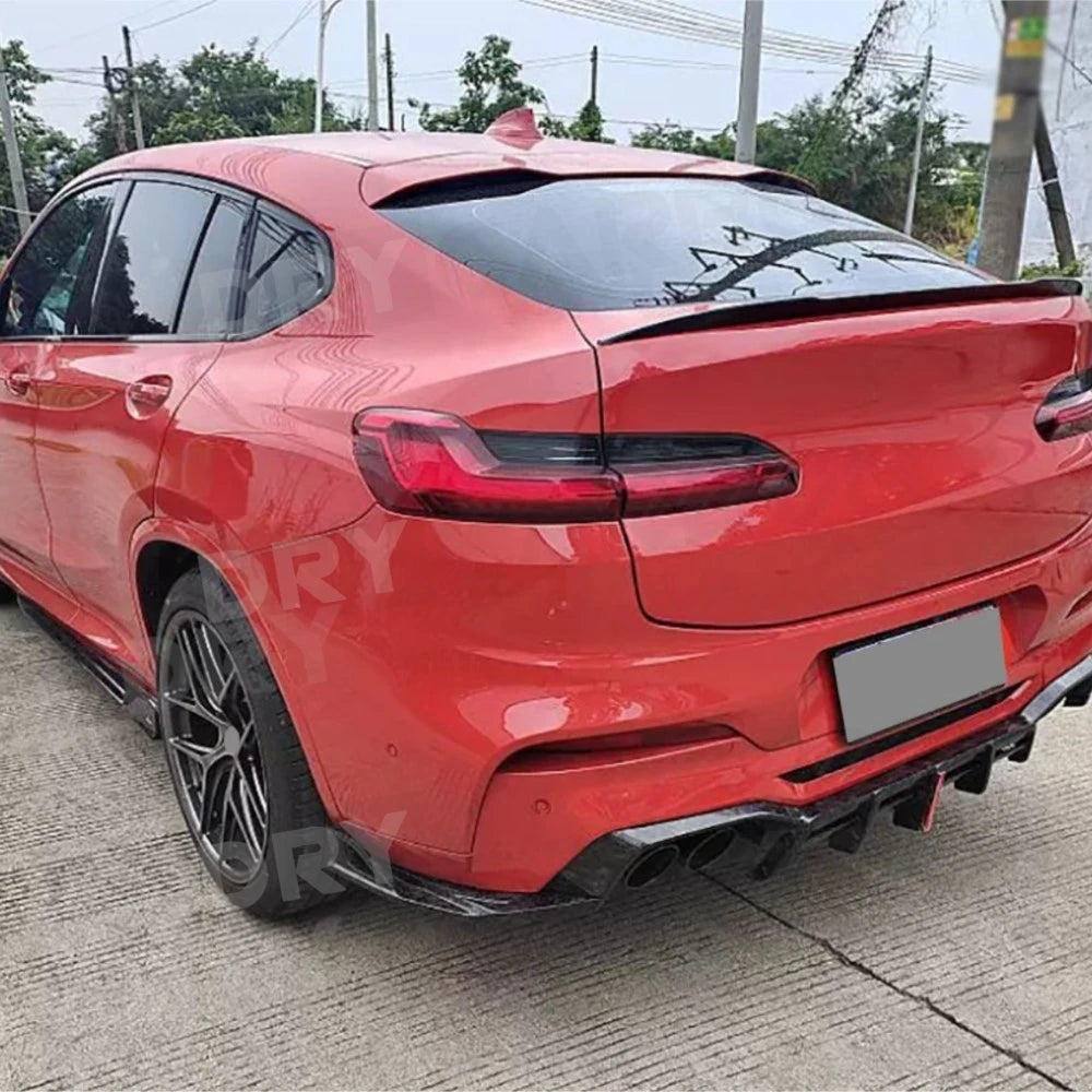 For BMW X4 F98 X4M 2019 Carbon Fiber Rear Diffuser Spoiler Side