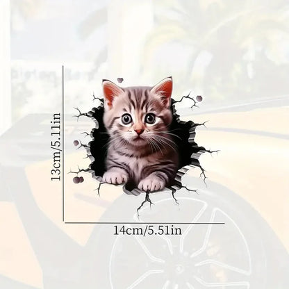 3D Motor Sticker Cute Cat Personalised Block Body Scratch