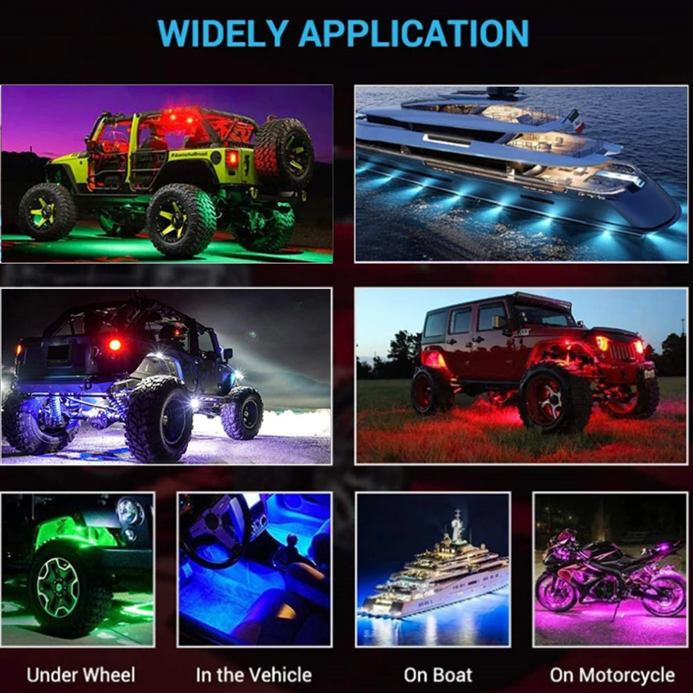 Design 2PCS Highlight Chassis Cars Bottom Neon Lighting Modified