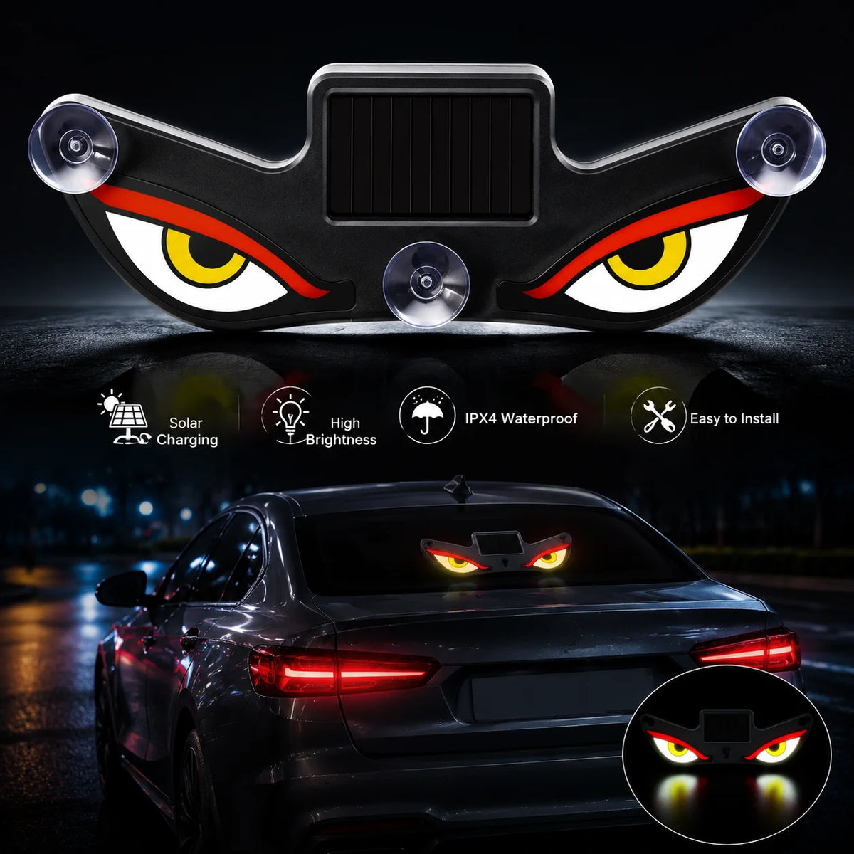 Solar Devil Eyes Powered Interior Ambient Dynamic Expression Cool