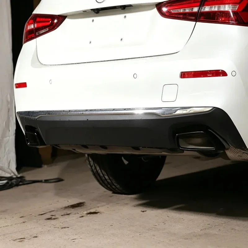 Glossy Black Carbon Fiber Pattern Exhaust Tip Fits BMW