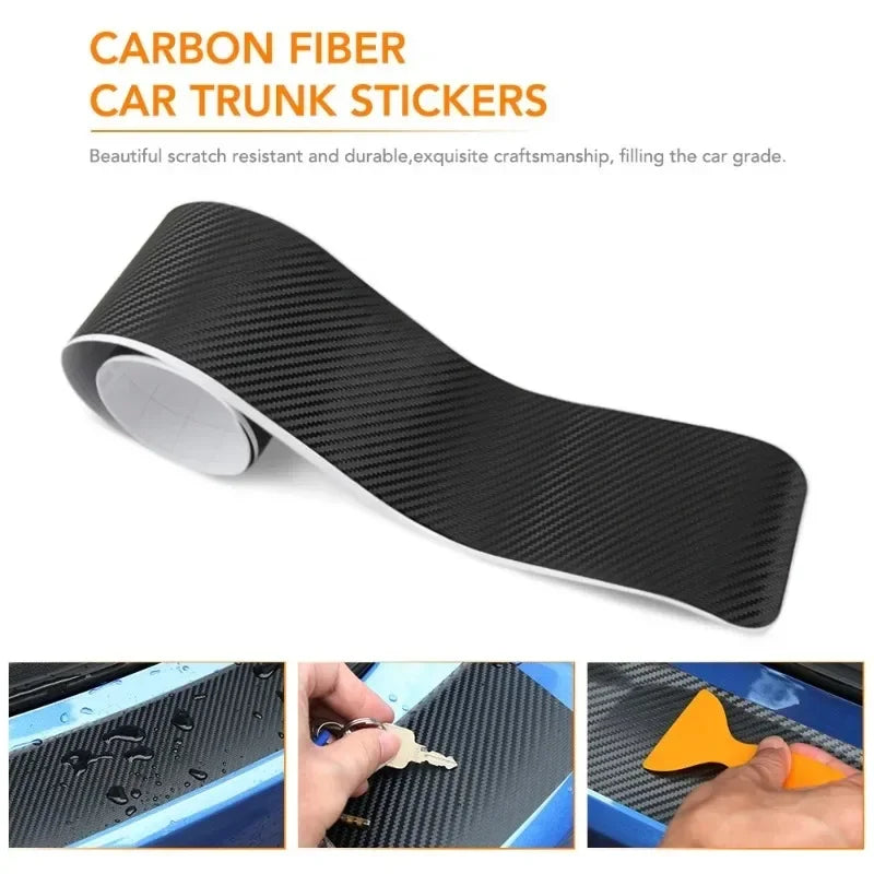 3D Carbon Fiber Sticker Threshold Protective Film Scratch