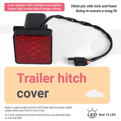 11.11red Inch Trailer Truck Hitch Tow Haul Receiver Cover