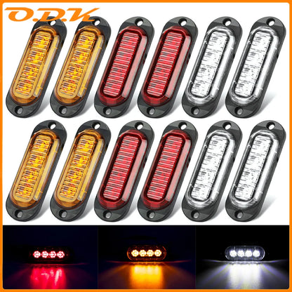 10PCS 12V 24V Side Marker Waterproof Indicator Signal Truck