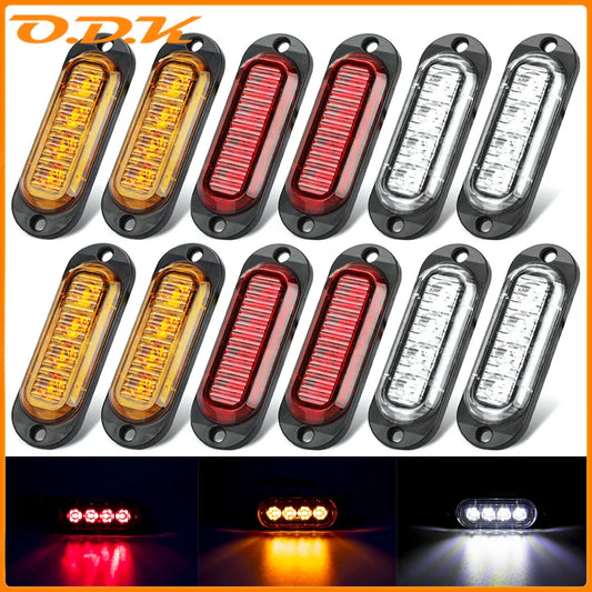 10PCS 12V 24V Side Marker Waterproof Indicator Signal Truck