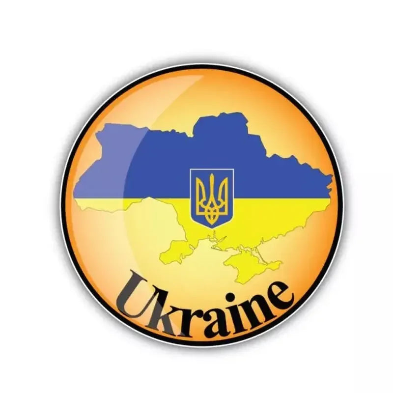 Removable Decal Sticker Ukraine Flag Trident Map Ukrainian On