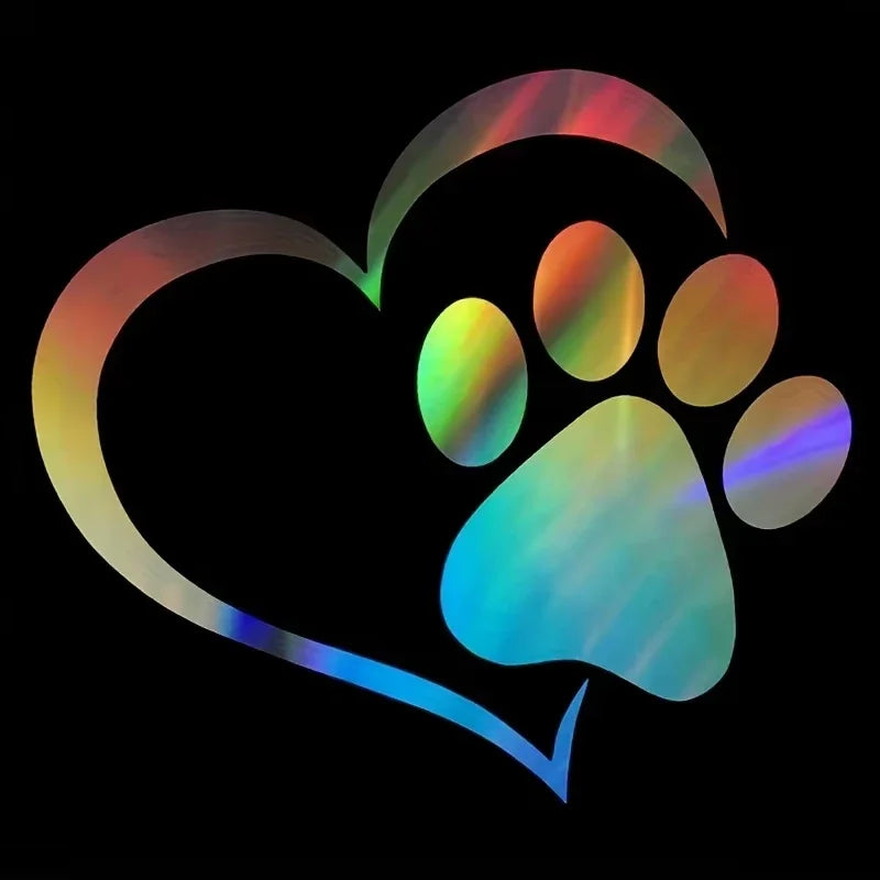 1PC Heart Dog Cat Paw Print Pet Window Bumper