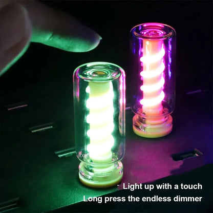 USB Ambient Night Touch Dimming Glass Bottle Mood Spiral