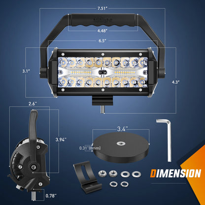 Nilight Bar 6.5inch Triple Row Spot Flood Combo Beam