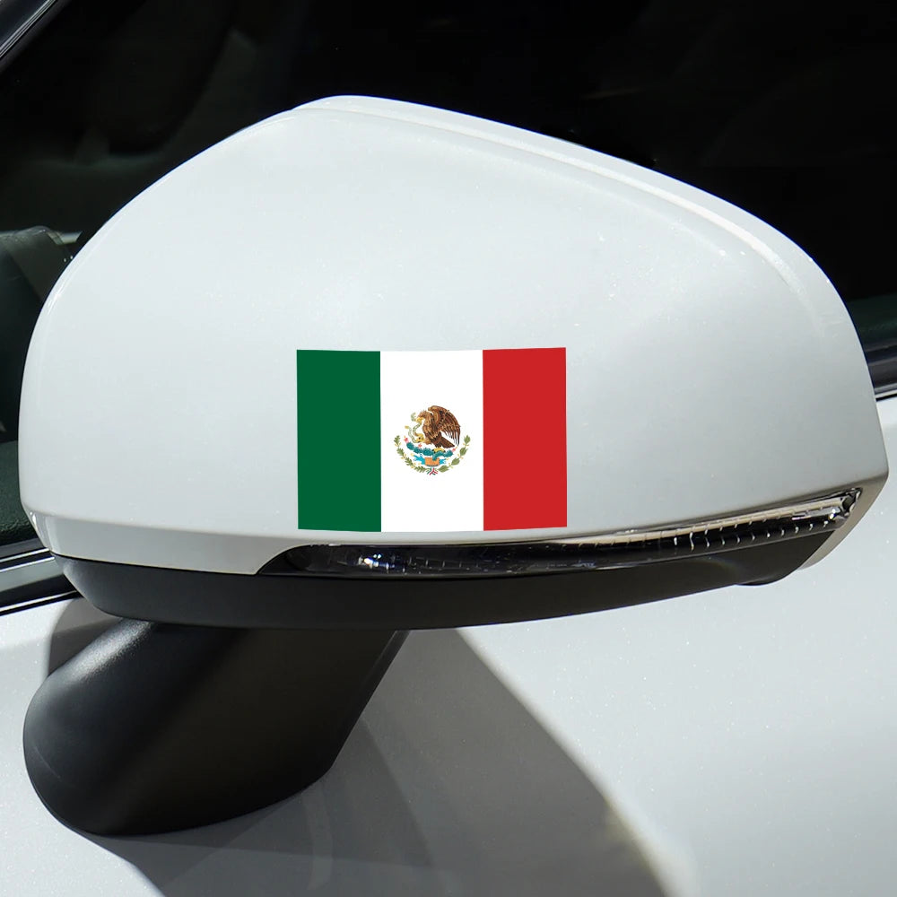 For Skoda Volkswagen SEAT Tesla Toyota 3PCS Mexican Flag Sticker