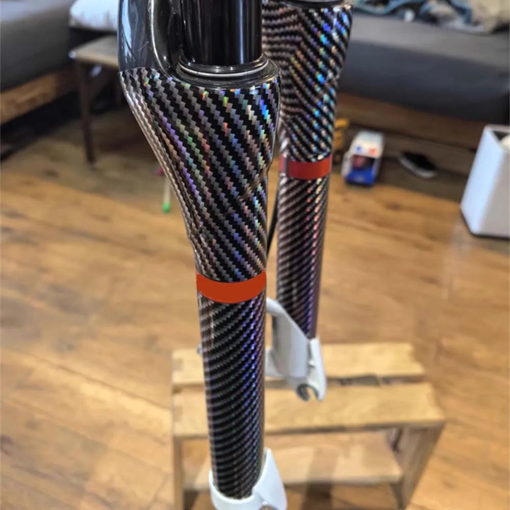 Laser Rainbow Carbon Fiber Vinyl Wrap Motorcycle Body Stickers