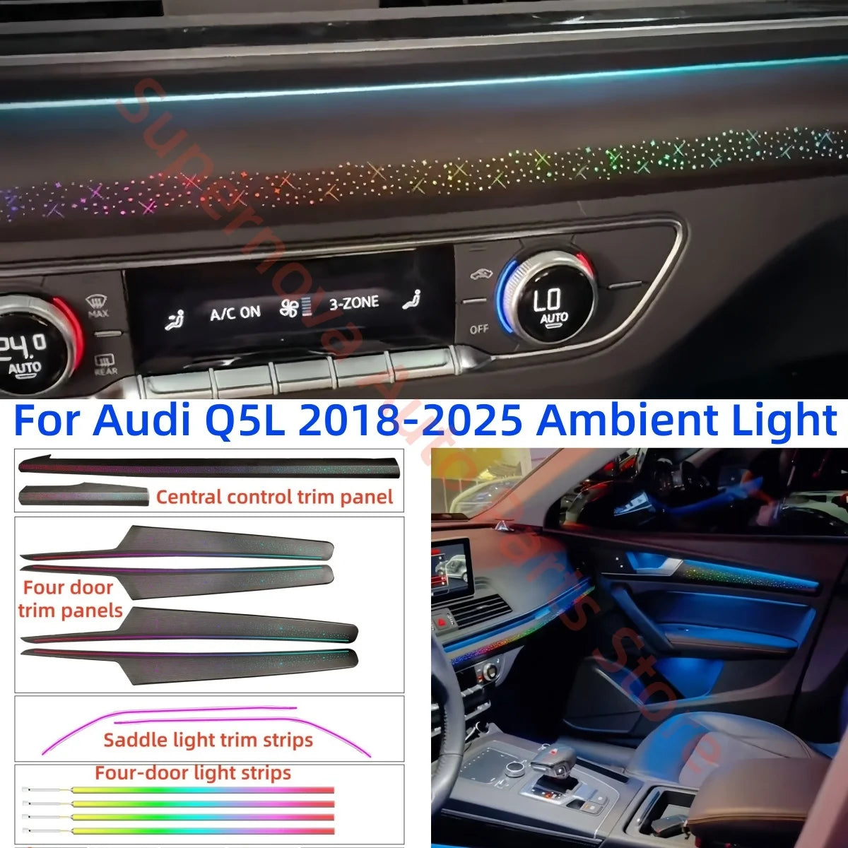 For Audi Q5L 2018-2025 LED Ambient Interior Lighting Upgrade